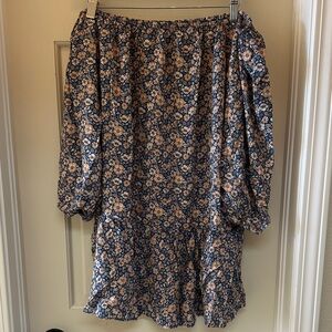 Rachel Zoe Navy and Peach Strapless Dress